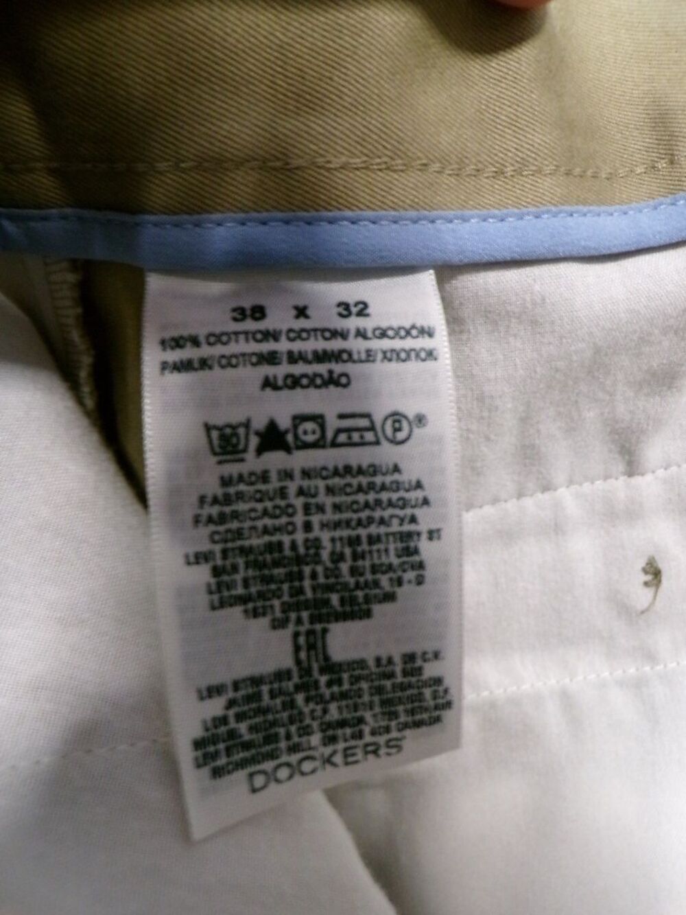 Dockers Classic Fit Men Pants Khaki Flat Front 38x32 Chinos - Picture 3 of 4